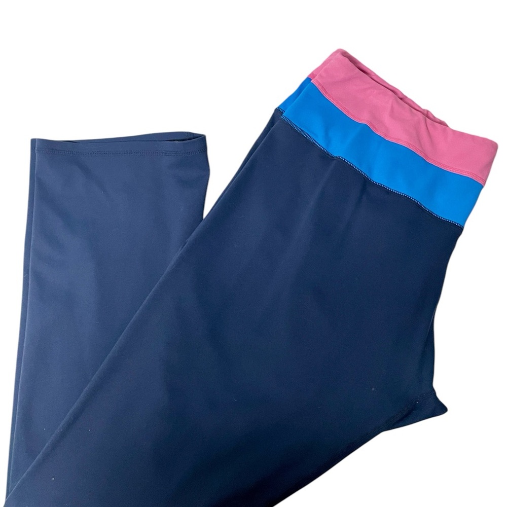 Crane Bicycle pants Pink and Blue Athletic Track Pants with Colorblock Waistband